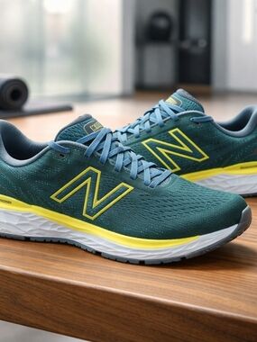New Balance Teal & Yellow Running Shoes